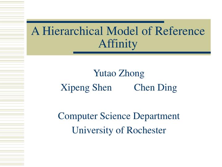 a hierarchical model of reference affinity