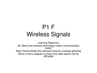P1 F Wireless Signals