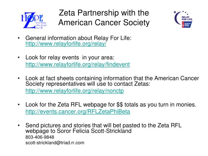 zeta partnership with the american cancer society