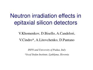 Neutron irradiation effects in epitaxial silicon detectors