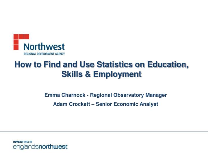 how to find and use statistics on education skills employment