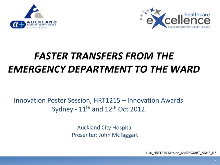 faster transfers from the emergency department to the ward