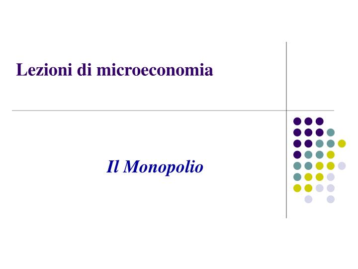 lezioni di microeconomia