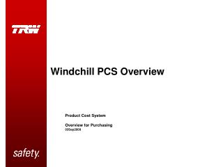 Windchill PCS Overview