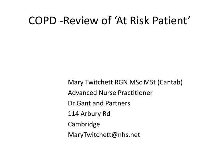 copd review of at risk patient