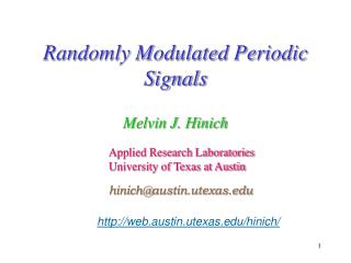 Randomly Modulated Periodic Signals