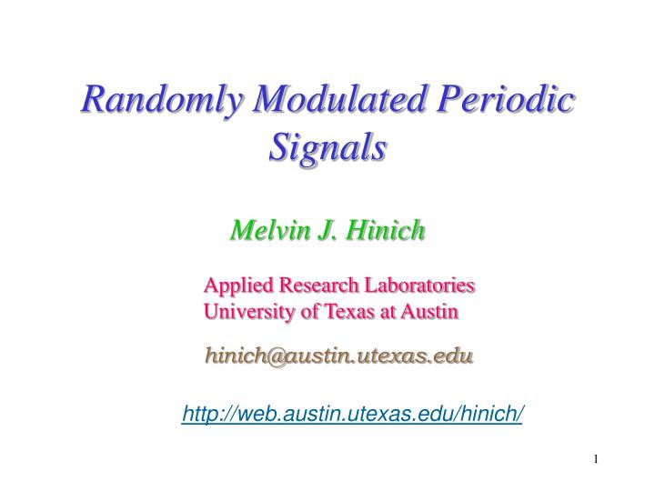randomly modulated periodic signals