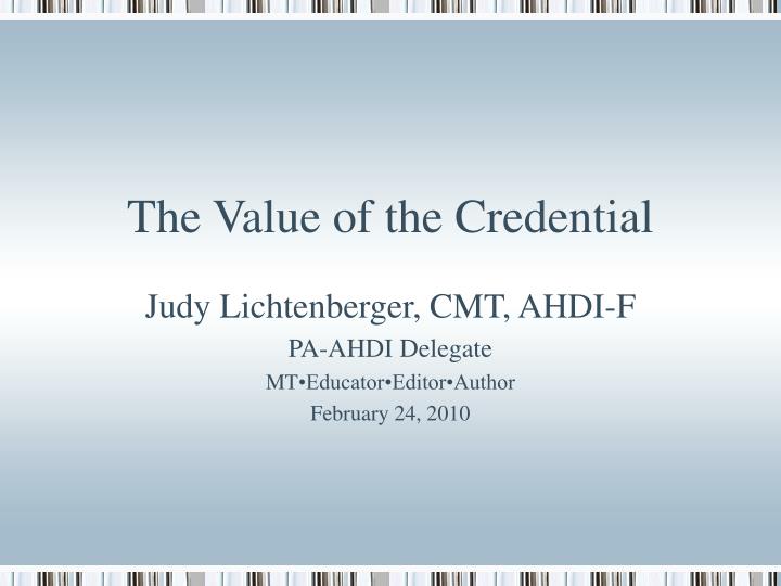 the value of the credential