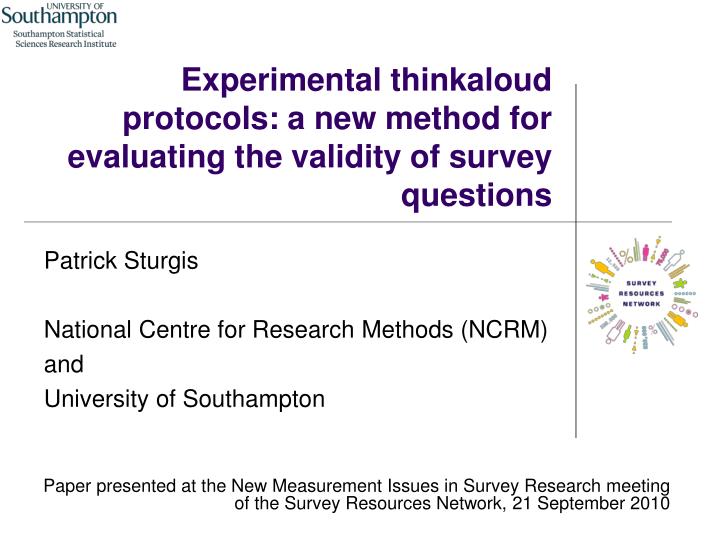 experimental thinkaloud protocols a new method for evaluating the validity of survey questions