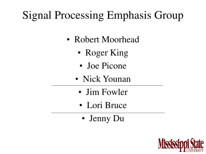 signal processing emphasis group