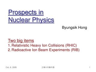 Prospects in Nuclear Physics