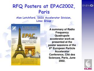 RFQ Posters at EPAC2002, Paris