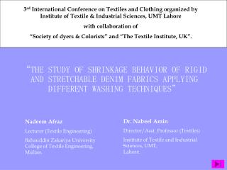 Nadeem Afraz Lecturer (Textile Engineering)