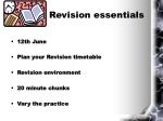 Revision essentials - slide 1