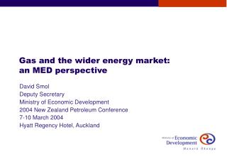 Gas and the wider energy market: an MED perspective