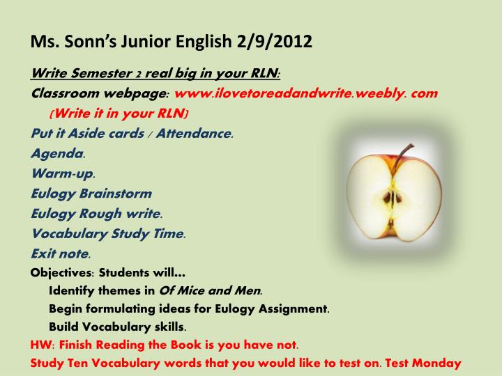 ms sonn s junior english 2 9 2012
