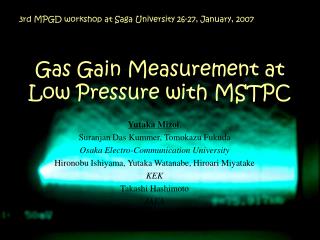 Gas Gain Measurement at Low Pressure with MSTPC