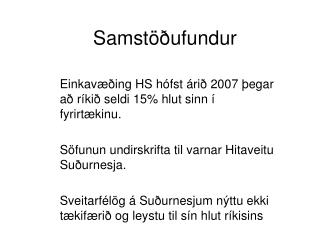 samst ufundur