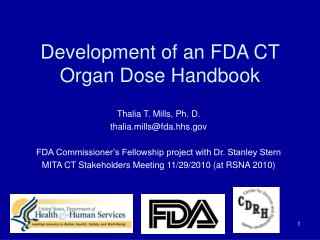 Development of an FDA CT Organ Dose Handbook