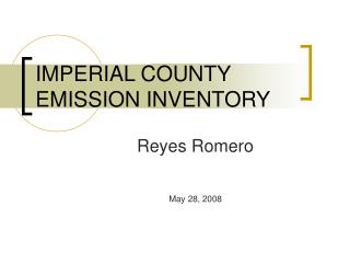 IMPERIAL COUNTY EMISSION INVENTORY