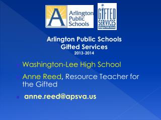 Arlington Public Schools Gifted Services 2013-2014
