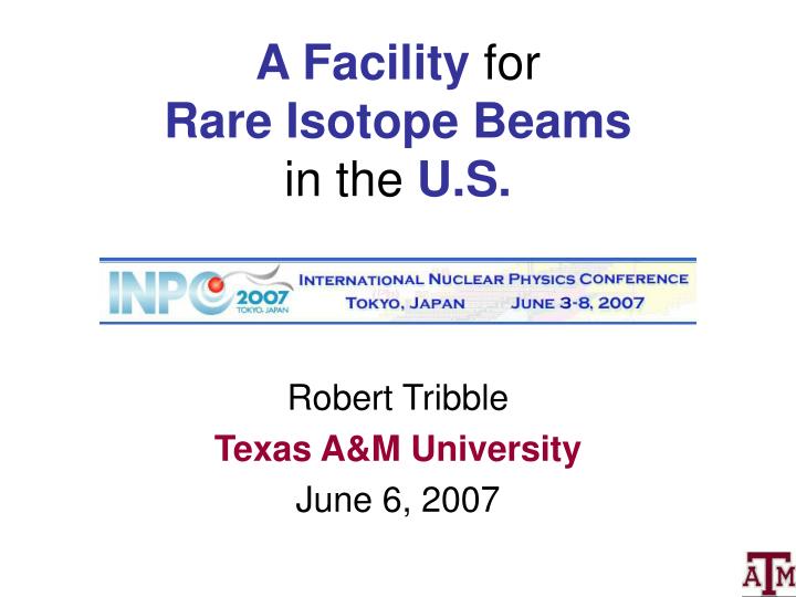 a facility for rare isotope beams in the u s
