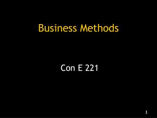 Business Methods