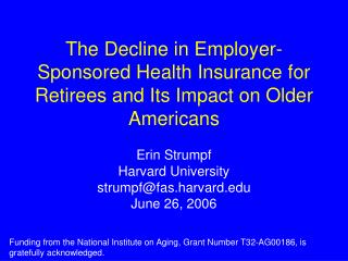 The Decline in Employer-Sponsored Health Insurance for Retirees and Its Impact on Older Americans