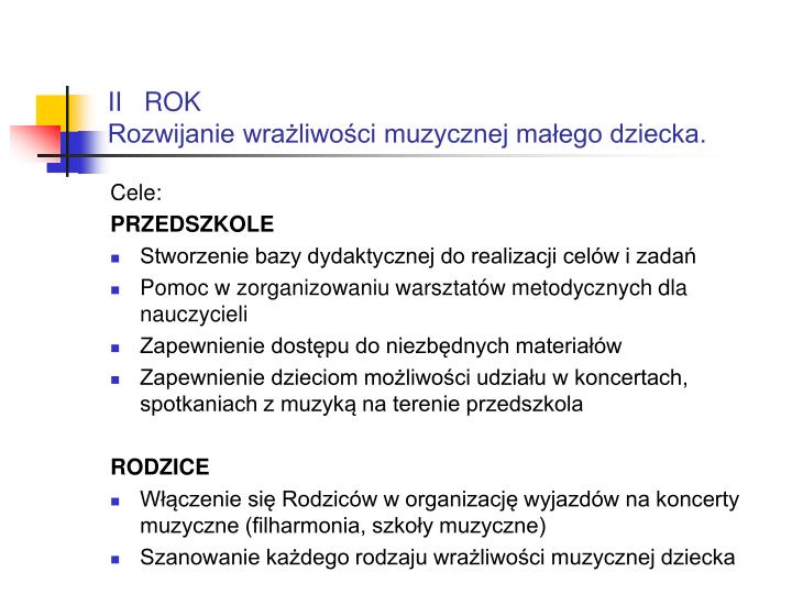 ii rok rozwijanie wra liwo ci muzycznej ma ego dziecka