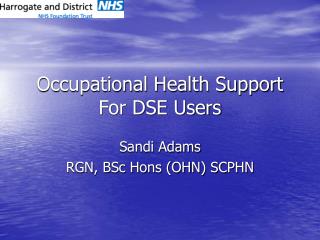 Occupational Health Support For DSE Users