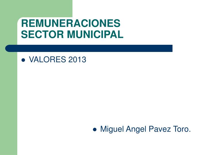 remuneraciones sector municipal