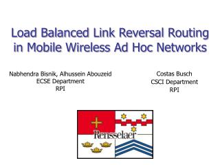 Load Balanced Link Reversal Routing in Mobile Wireless Ad Hoc Networks