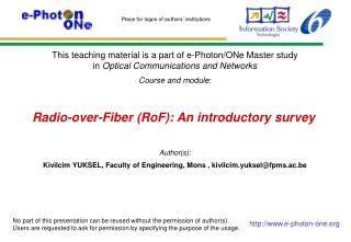 Radio-over-Fiber (RoF): An introductory survey