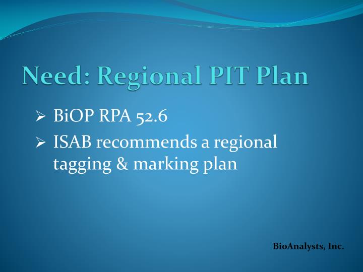 need regional pit plan