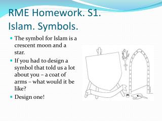 RME Homework. S1. Islam. Symbols.