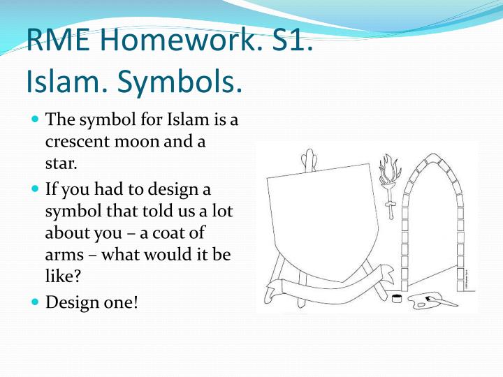 rme homework s1 islam symbols