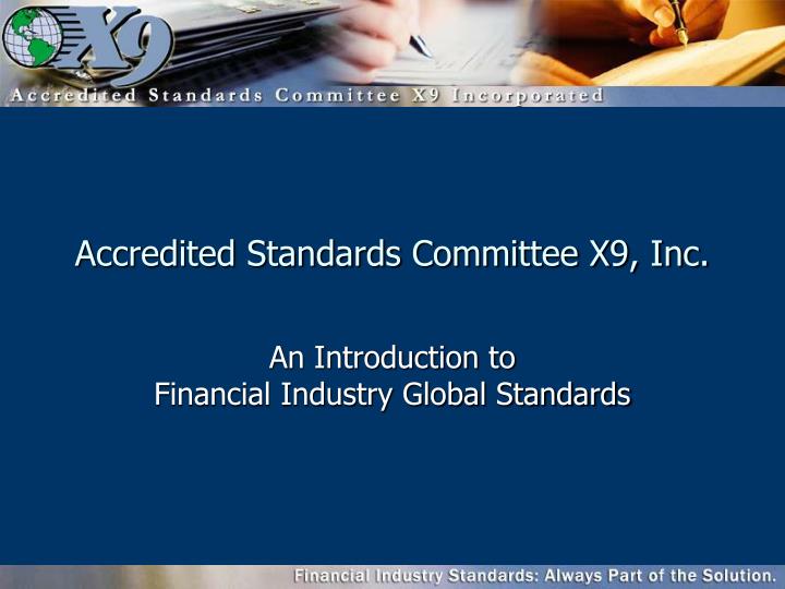accredited standards committee x9 inc