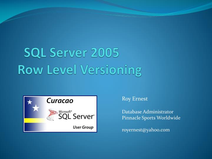 sql server 2005 row level versioning