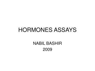HORMONES ASSAYS