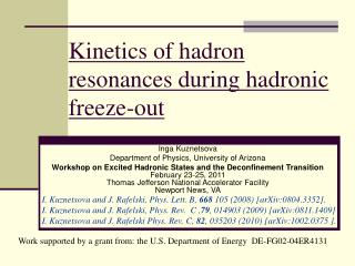 Kinetics of hadron resonances during hadronic freeze-out