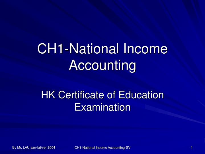 ch1 national income accounting