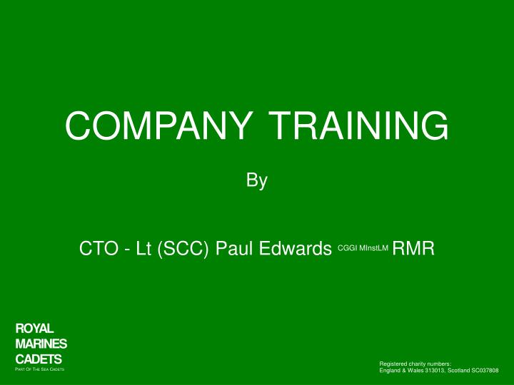 company training by cto lt scc paul edwards cggi minstlm rmr