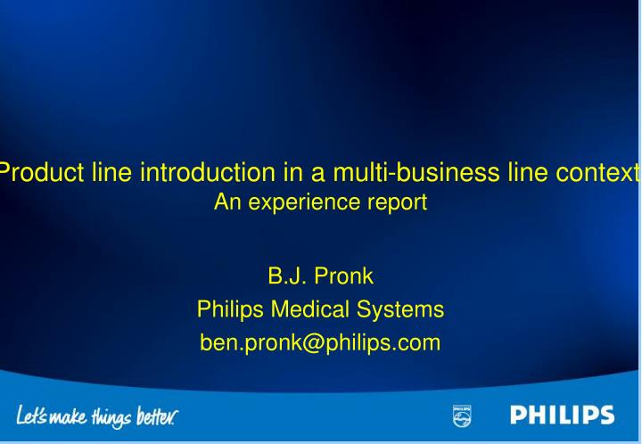 product line introduction in a multi business line context an experience report