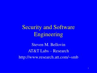 Security and Software Engineering