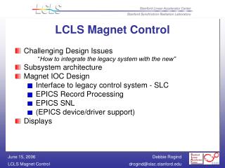 LCLS Magnet Control
