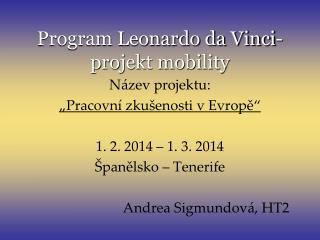 program leonardo da vinci projekt mobility