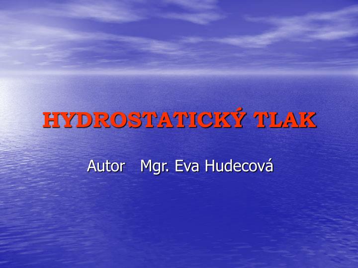 hydrostatick tlak