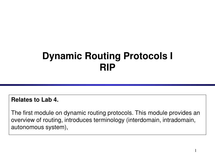 dynamic routing protocols i rip