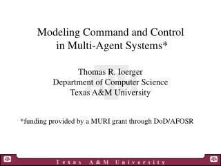 Modeling Command and Control in Multi-Agent Systems*