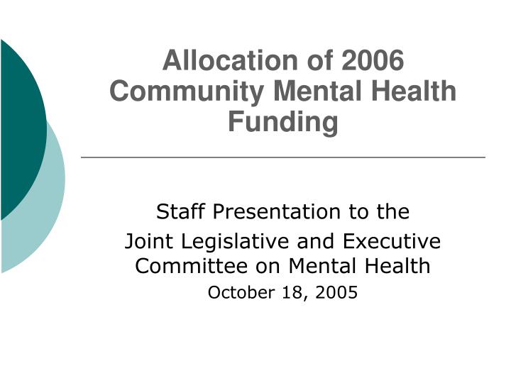 allocation of 2006 community mental health funding
